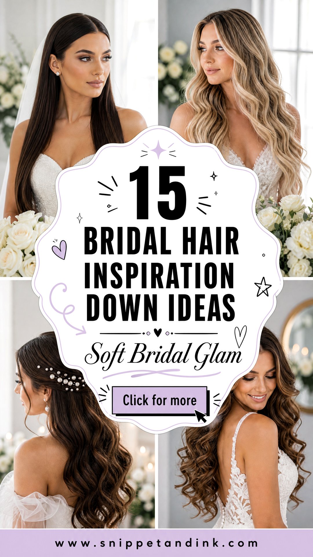 15 Bridal Hair Inspiration Down Ideas for Soft Bridal Glam - 15 Bridal Hair Inspiration Down Ideas for Soft Bridal Glam