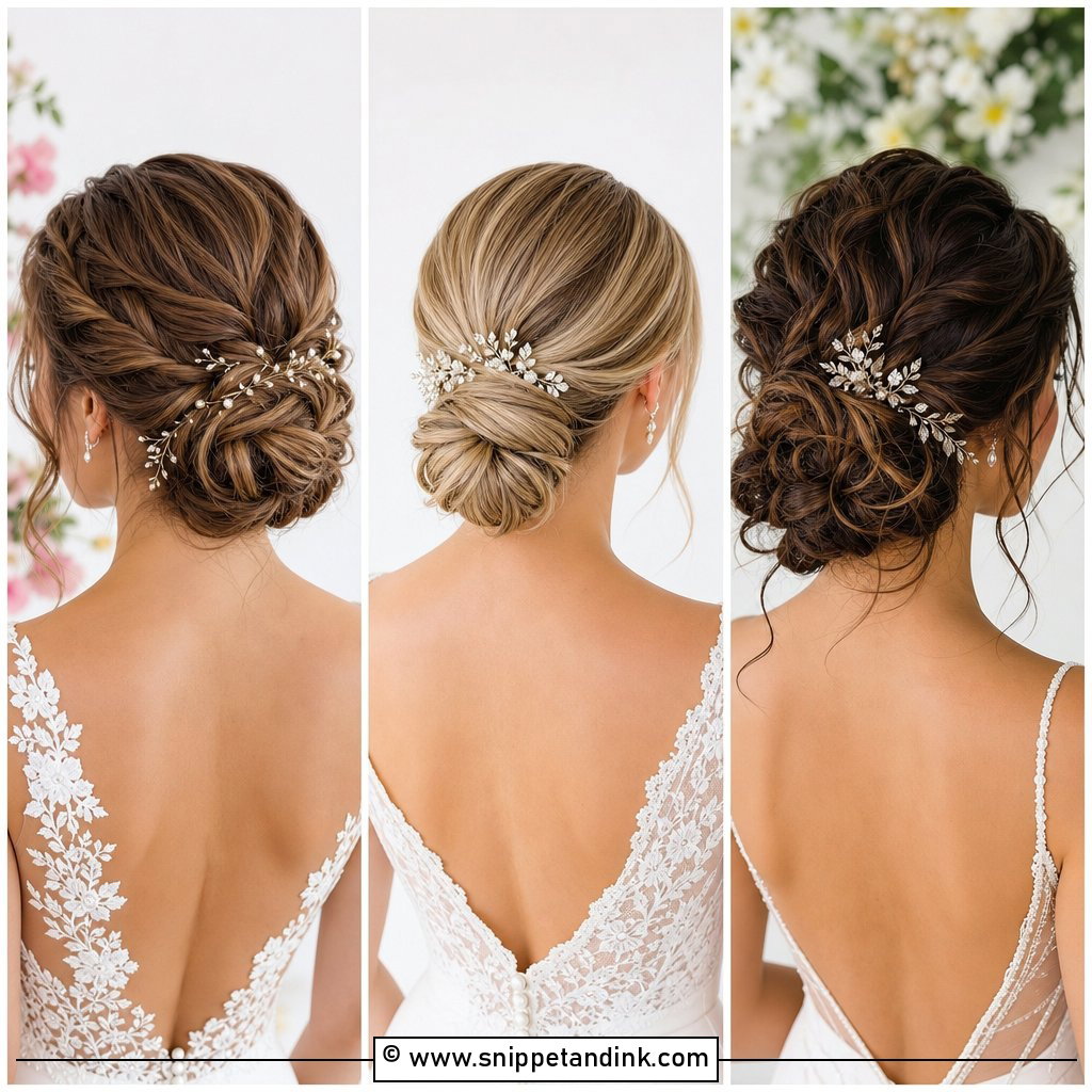 15 Bridal Hair Low Updo Ideas for Elegant Modern Brides