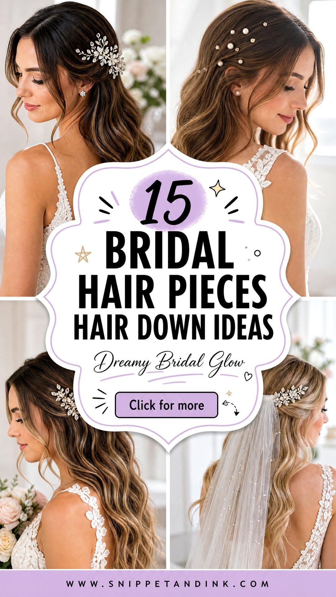 15 Bridal Hair Pieces Hair Down Ideas for Dreamy Style - 15 Bridal Hair Pieces Hair Down Ideas for Dreamy Style
