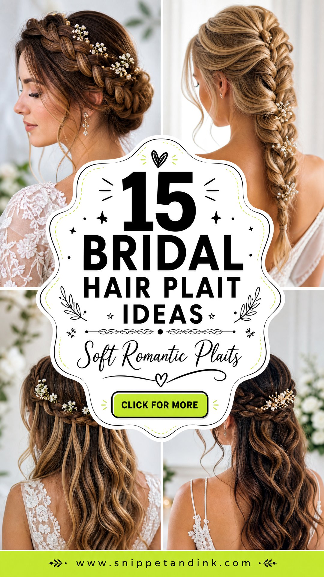 15 Bridal Hair Plait Ideas for Soft Romantic Wedding Looks - 15 Bridal Hair Plait Ideas for Soft Romantic Wedding Looks