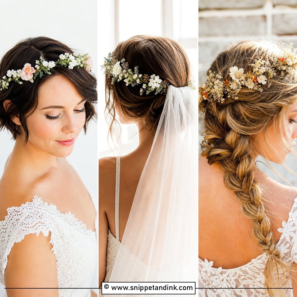 15 Bridal Hair Wreath Ideas for Romantic Wedding Style
