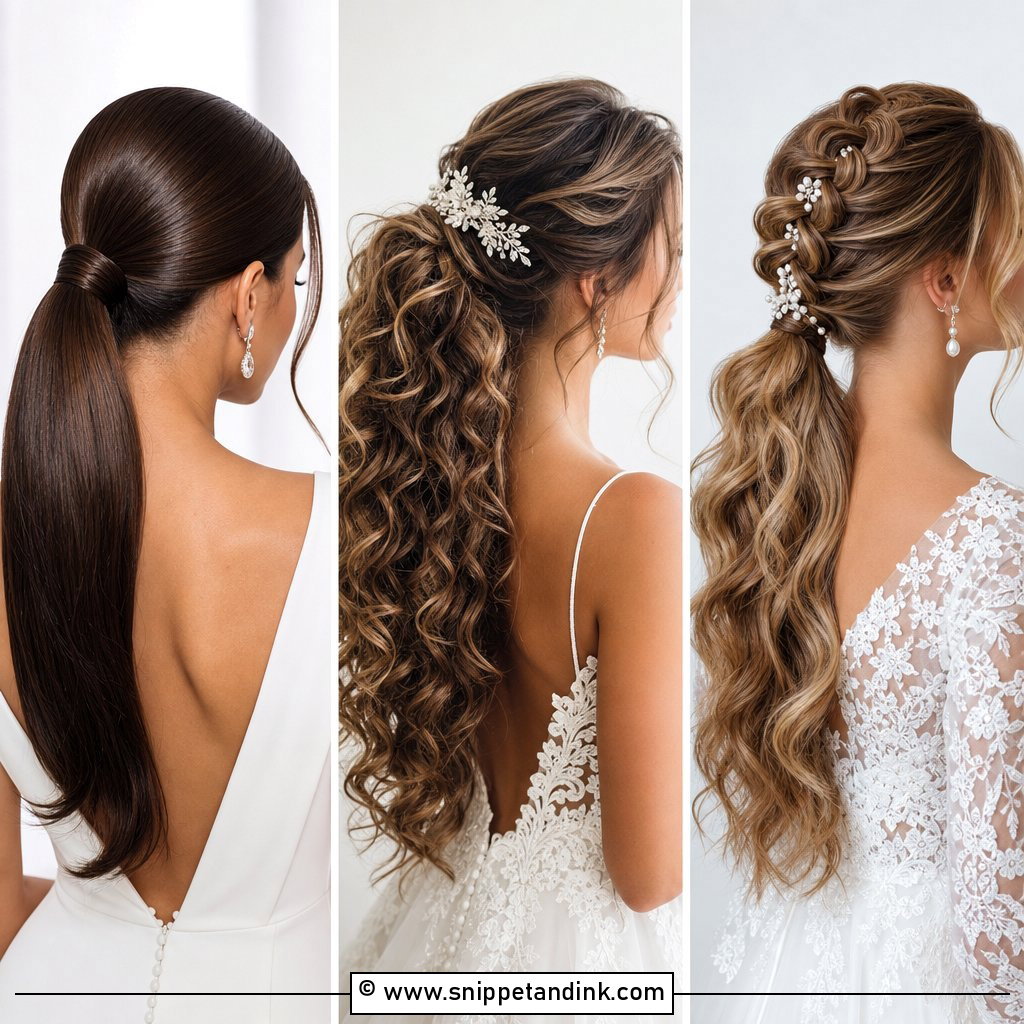 15 Bridal Hairstyle Ponytail Ideas for Modern Wedding Glam