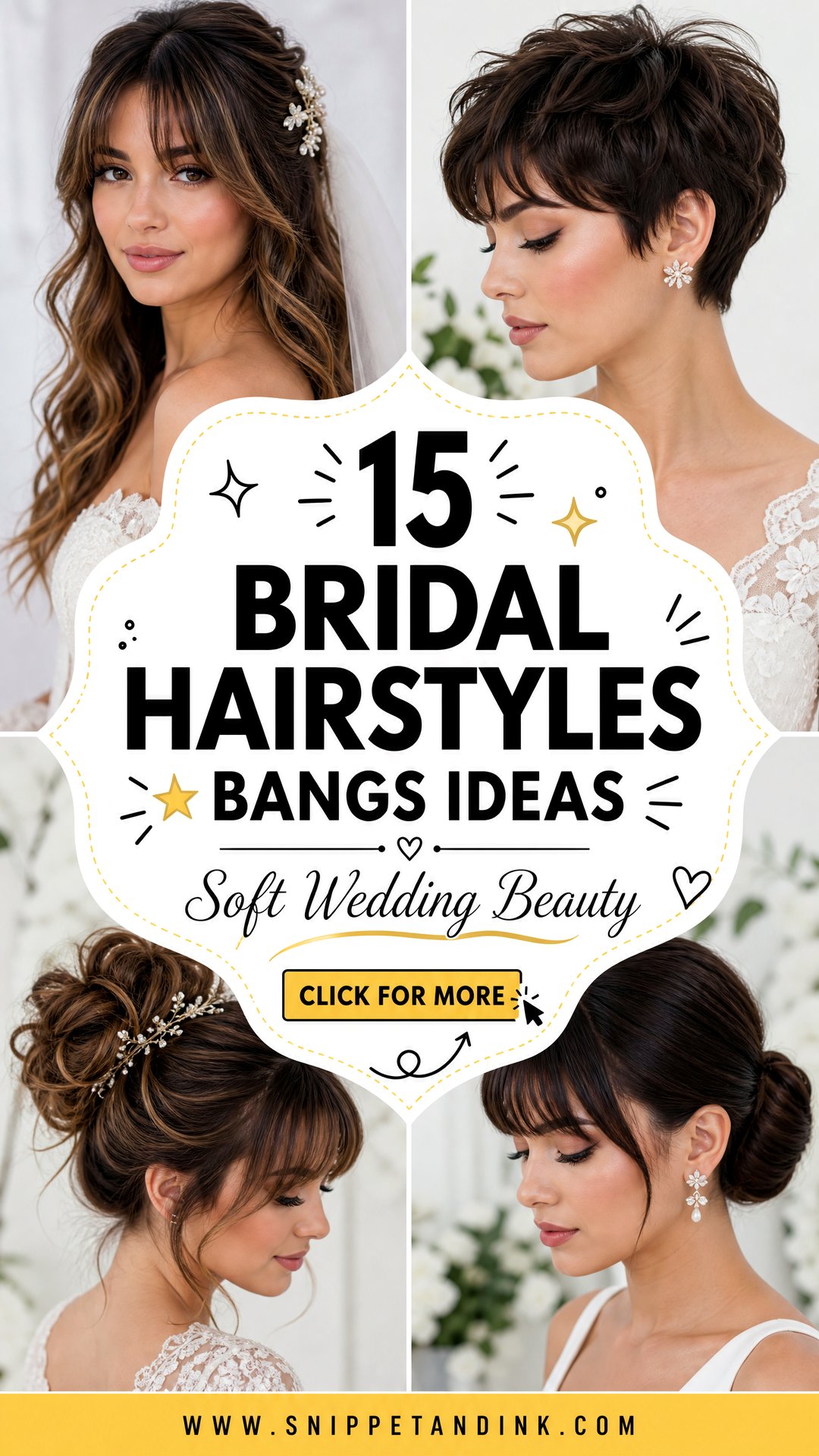 15 Bridal Hairstyles Bangs Ideas for Soft Wedding Beauty - 15 Bridal Hairstyles Bangs Ideas for Soft Wedding Beauty