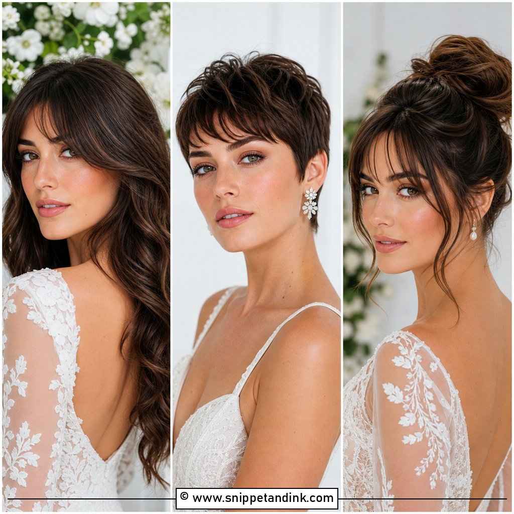 15 Bridal Hairstyles Bangs Ideas for Soft Wedding Beauty
