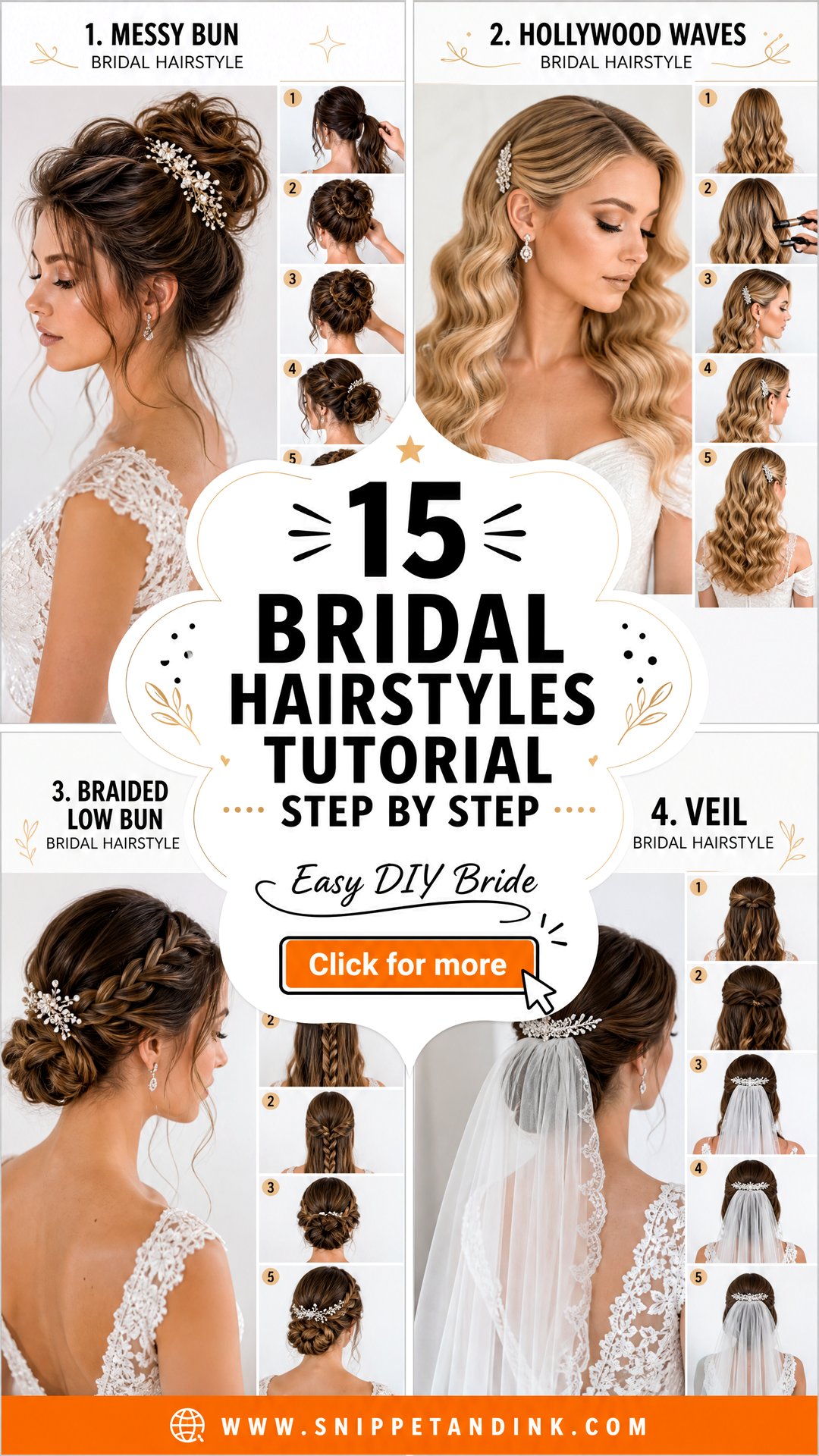 15 Bridal Hairstyles Tutorial Step By Step for DIY Brides - 15 Bridal Hairstyles Tutorial Step By Step for DIY Brides