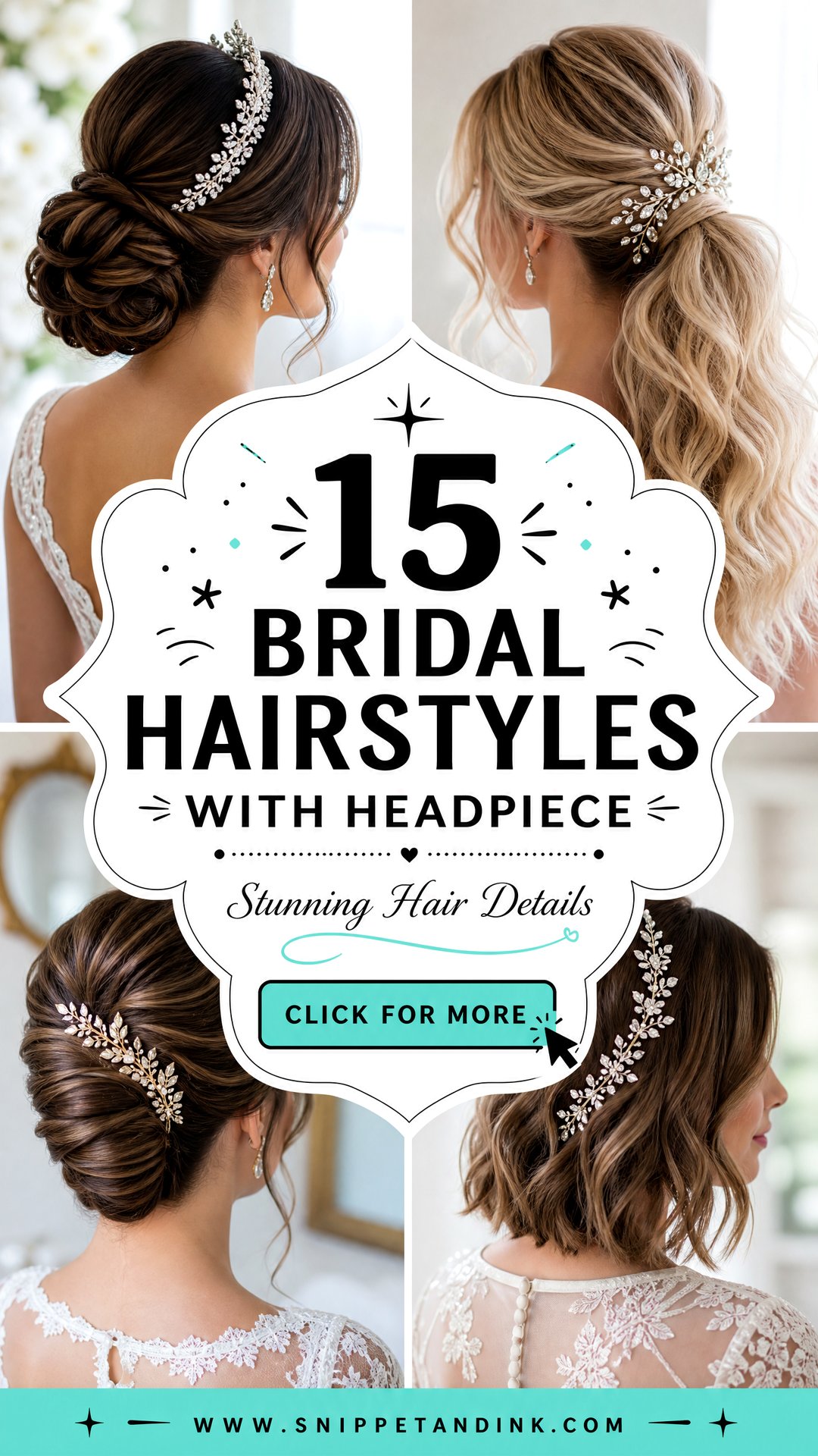 15 Bridal Hairstyles with Headpiece for Stunning Brides - 15 Bridal Hairstyles with Headpiece for Stunning Brides