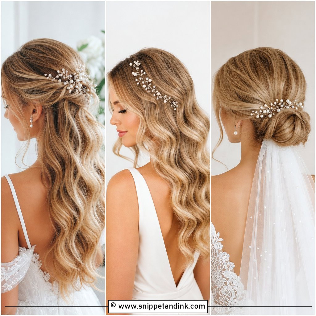 15 Bridal Hairstyles with Pearls for Timeless Wedding Glam