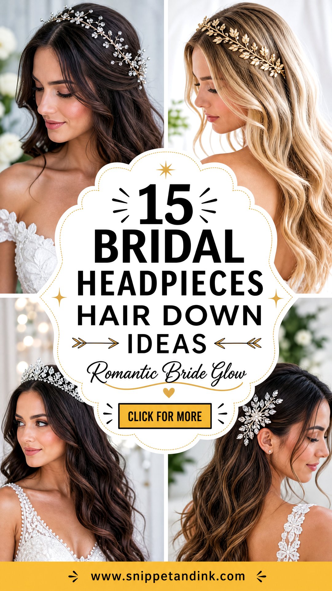 15 Bridal Headpieces Hair Down Ideas for Romantic Brides - 15 Bridal Headpieces Hair Down Ideas for Romantic Brides