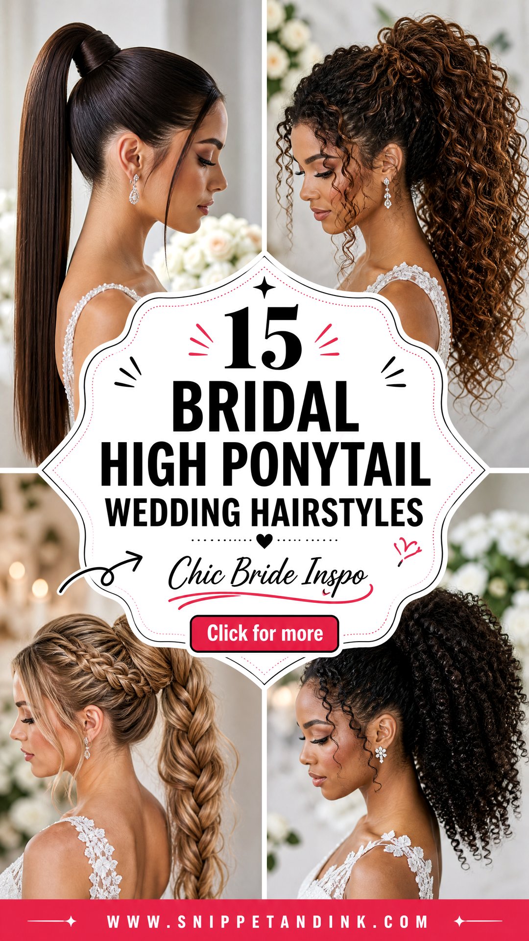 15 Bridal High Ponytail Wedding Hairstyles for Chic Brides - 15 Bridal High Ponytail Wedding Hairstyles for Chic Brides