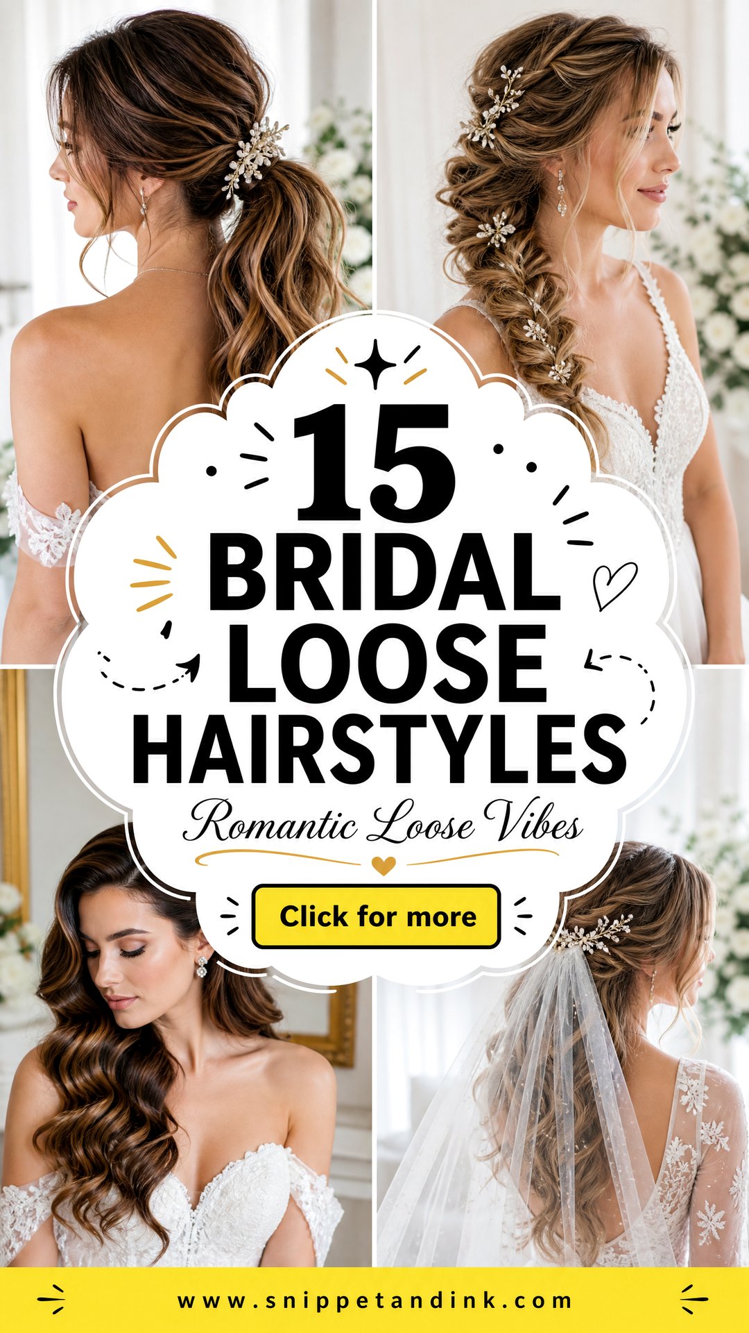 15 Bridal Loose Hairstyles for Romantic Wedding Vibes - 15 Bridal Loose Hairstyles for Romantic Wedding Vibes