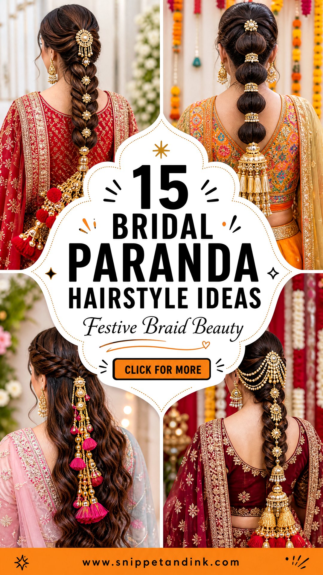 15 Bridal Paranda Hairstyle Ideas for Festive Brides - 15 Bridal Paranda Hairstyle Ideas for Festive Brides