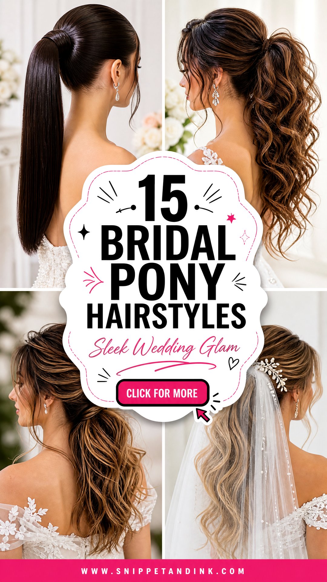 15 Bridal Pony Hairstyles for Sleek Wedding Glamour - 15 Bridal Pony Hairstyles for Sleek Wedding Glamour
