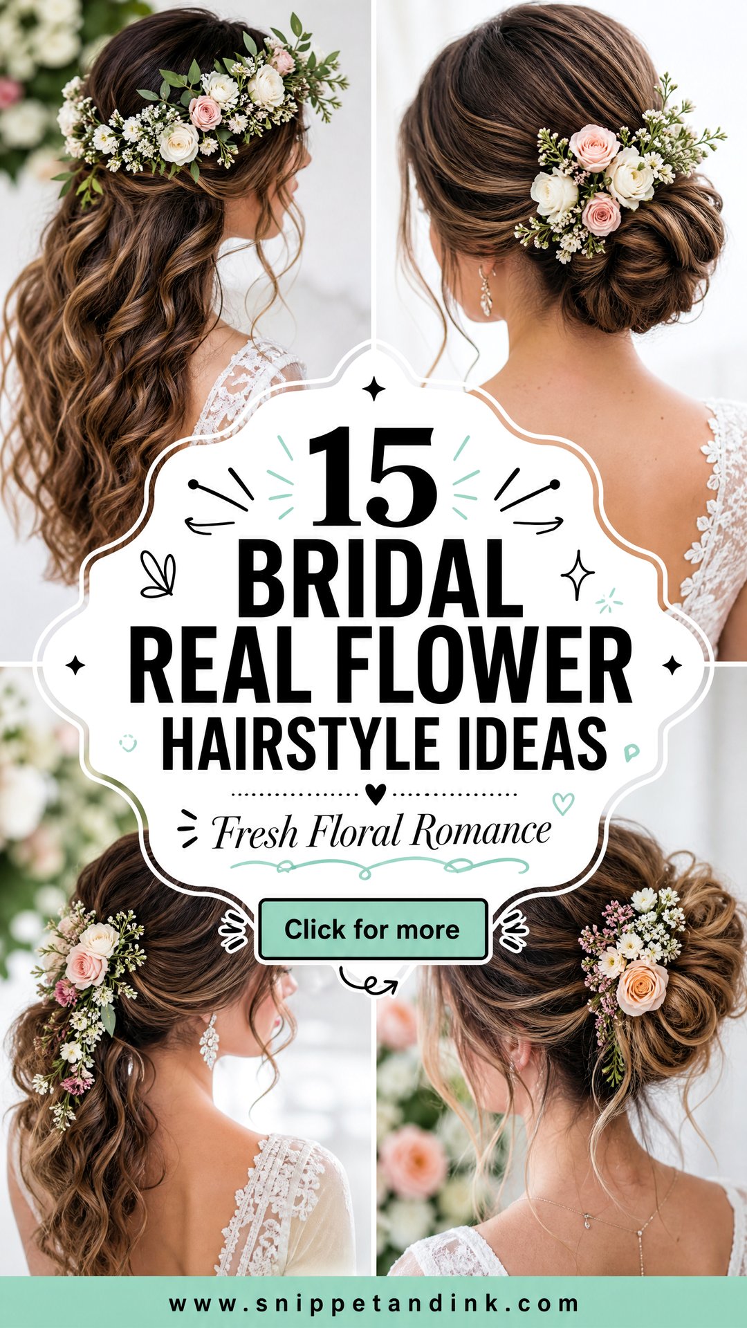 15 Bridal Real Flower Hairstyle Ideas for Fresh Romance - 15 Bridal Real Flower Hairstyle Ideas for Fresh Romance