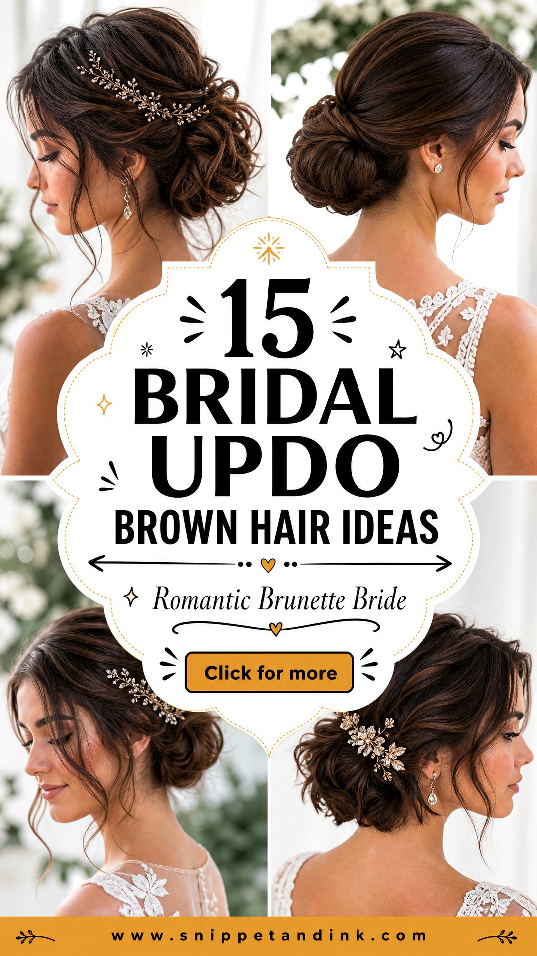 15 Bridal Updo Brown Hair Ideas for Romantic Brides - 15 Bridal Updo Brown Hair Ideas for Romantic Brides