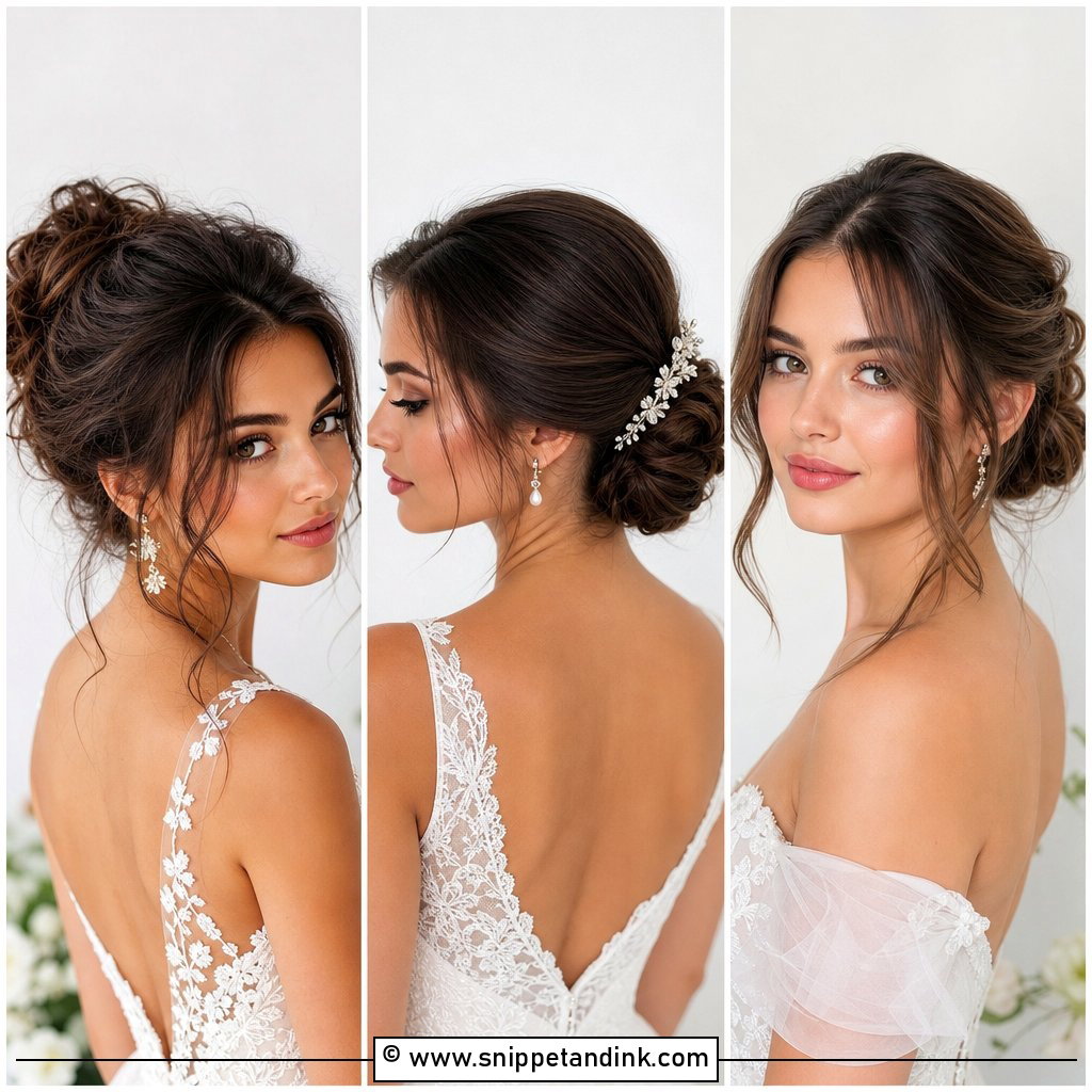 15 Bridal Updo Brown Hair Ideas for Romantic Brides
