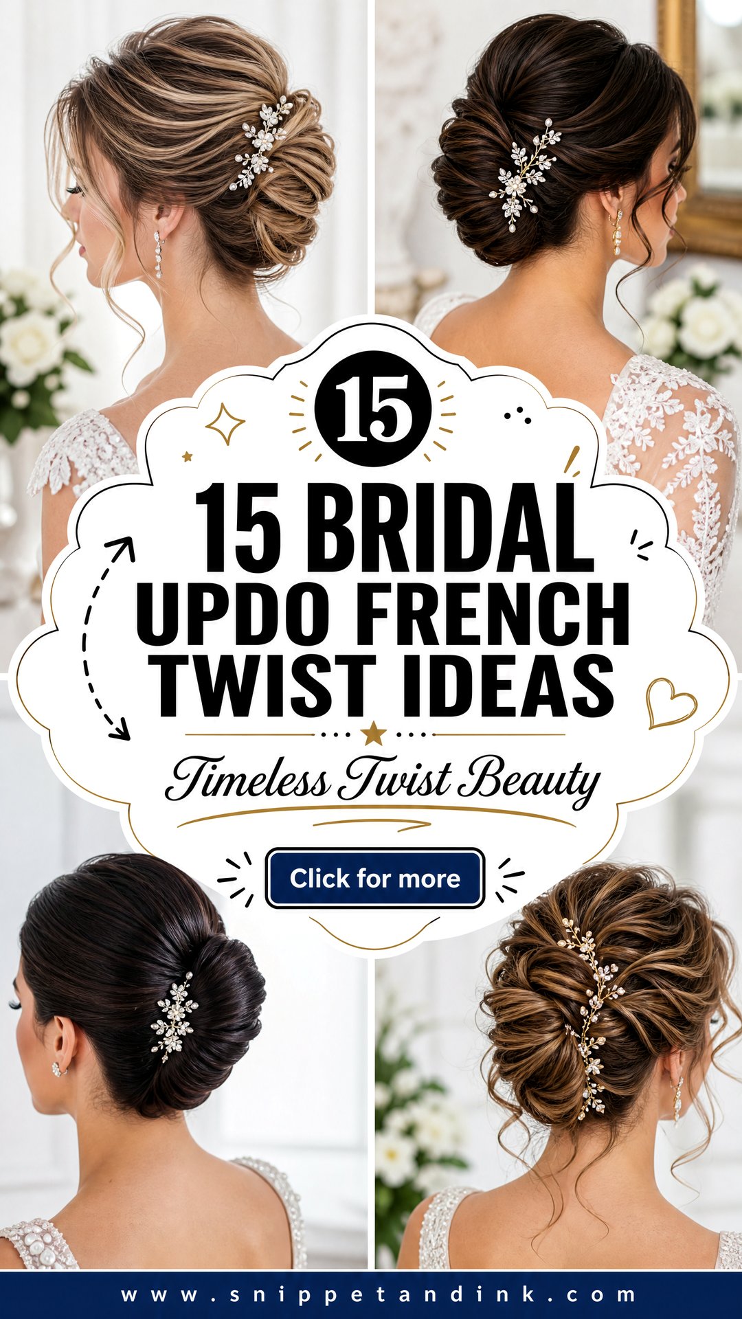15 Bridal Updo French Twist Ideas for Timeless Brides - 15 Bridal Updo French Twist Ideas for Timeless Brides