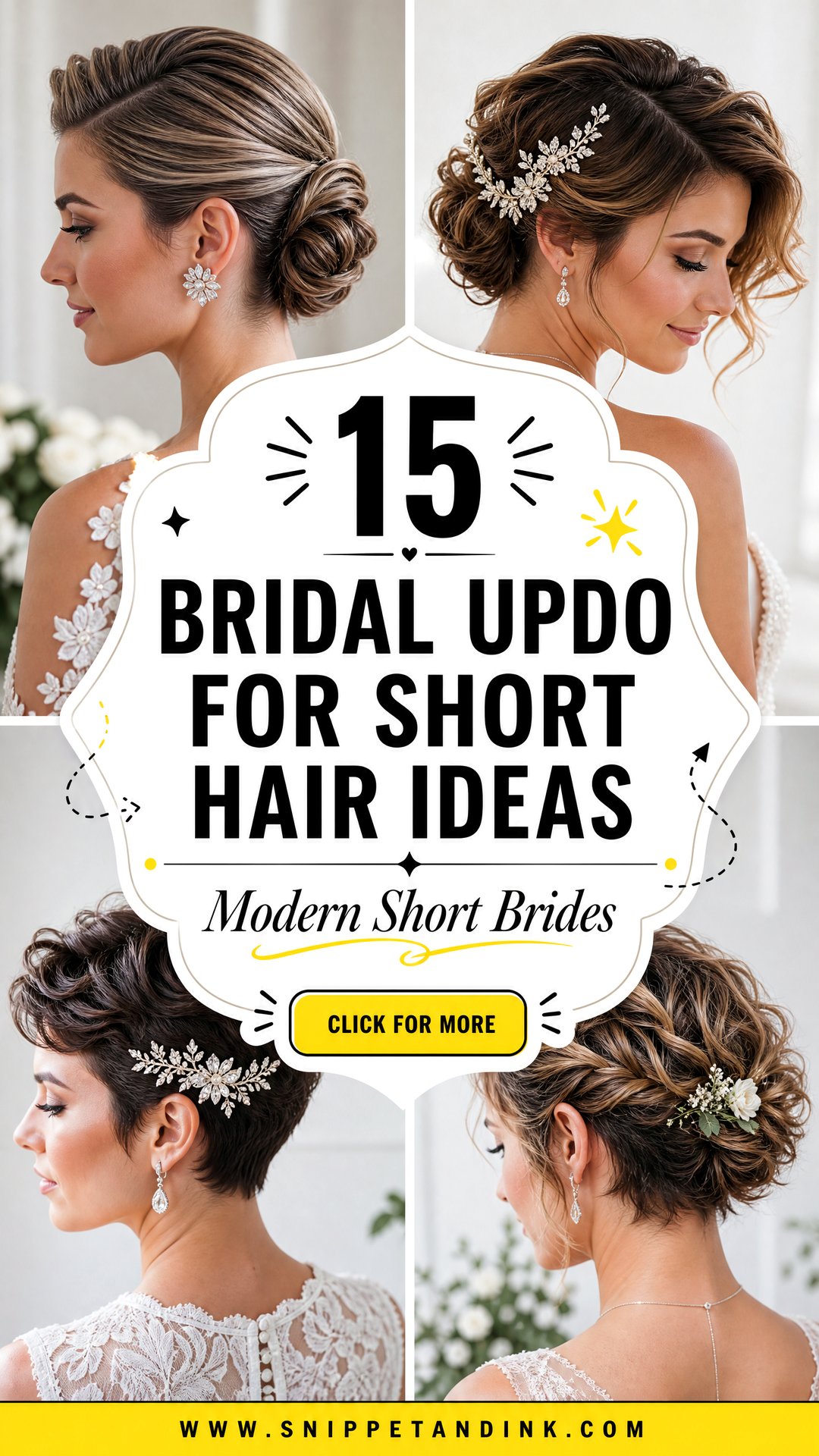 15 Bridal Updo for Short Hair Ideas for Modern Brides - 15 Bridal Updo for Short Hair Ideas for Modern Brides