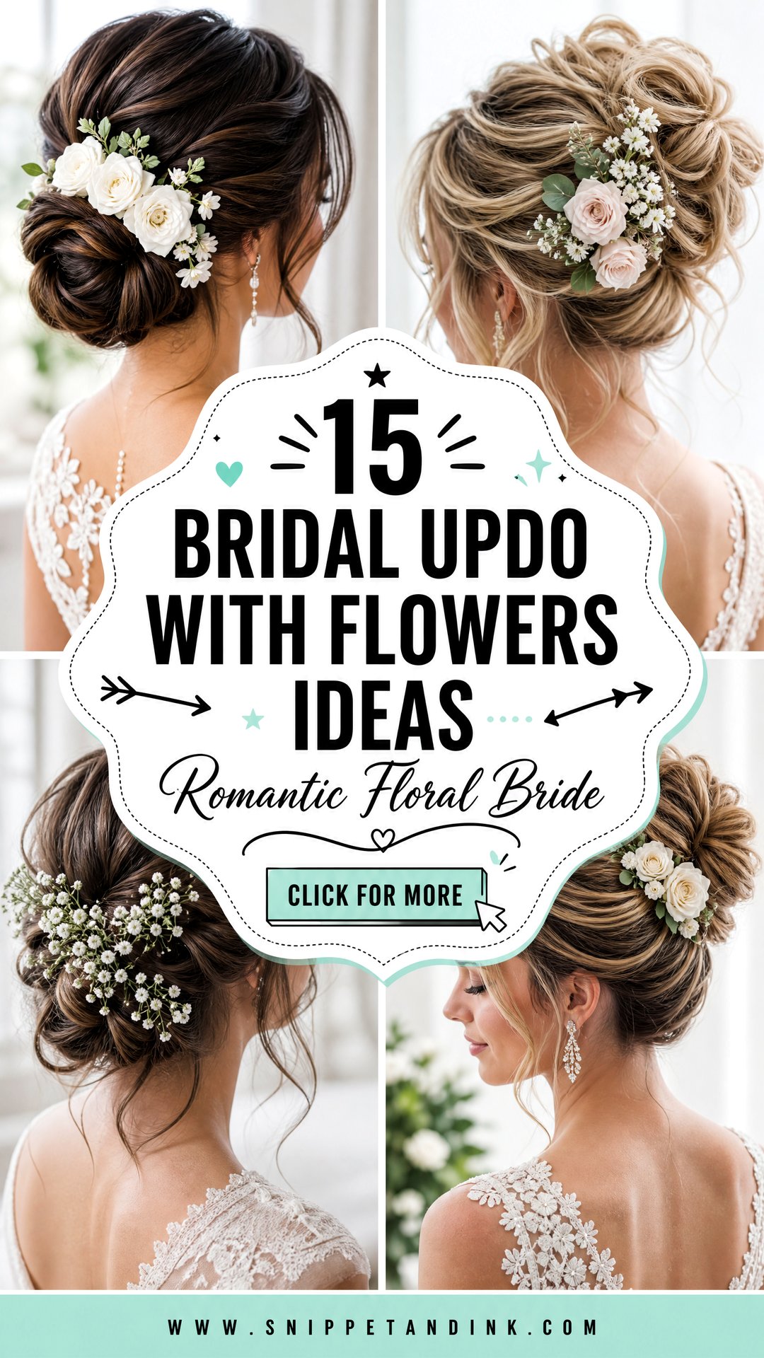 15 Bridal Updo with Flowers Ideas for a Romantic Bridal Style - 15 Bridal Updo with Flowers Ideas for a Romantic Bridal Style