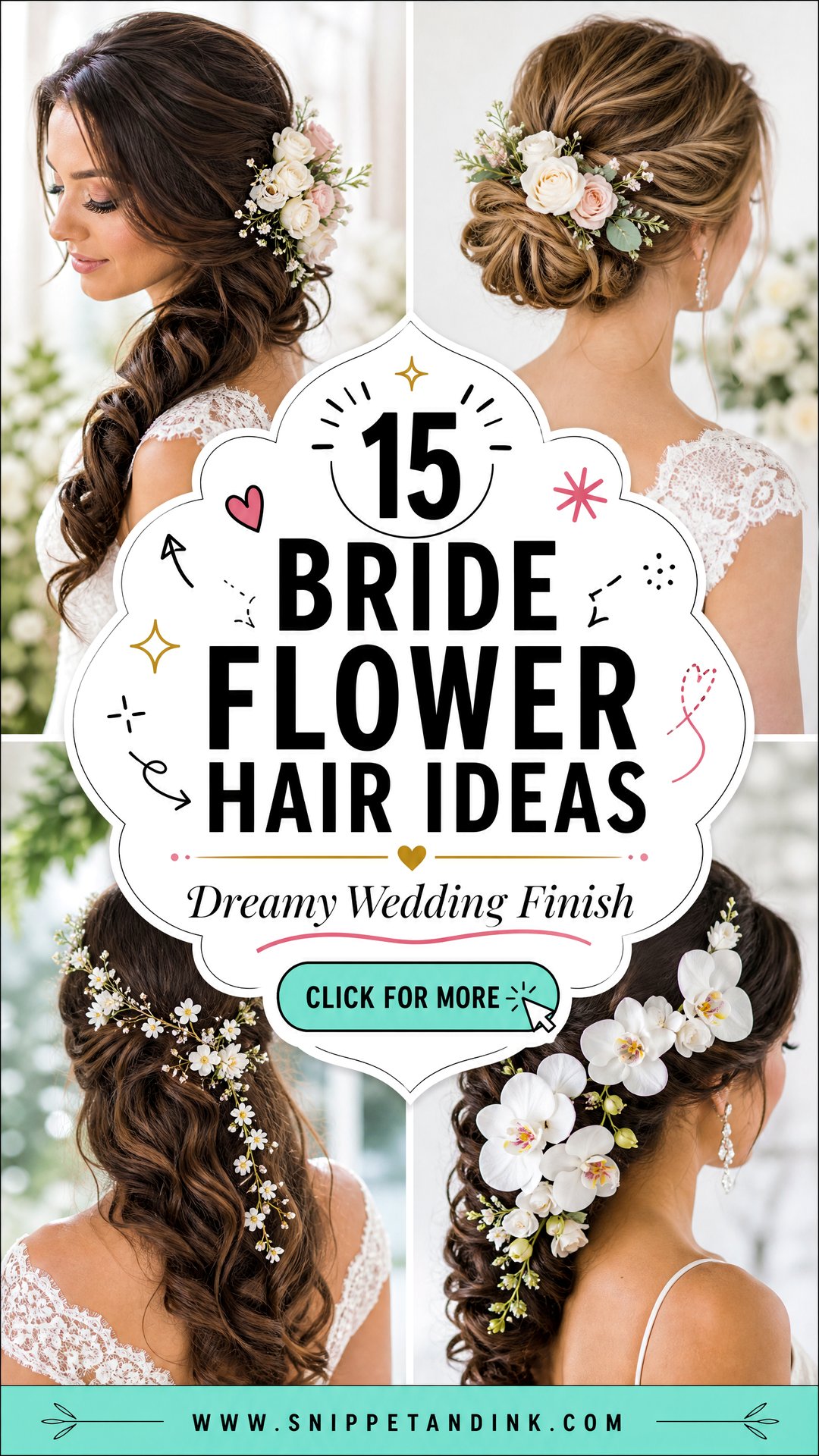 15 Bride Flower Hair Ideas for a Dreamy Wedding Finish - 15 Bride Flower Hair Ideas for a Dreamy Wedding Finish