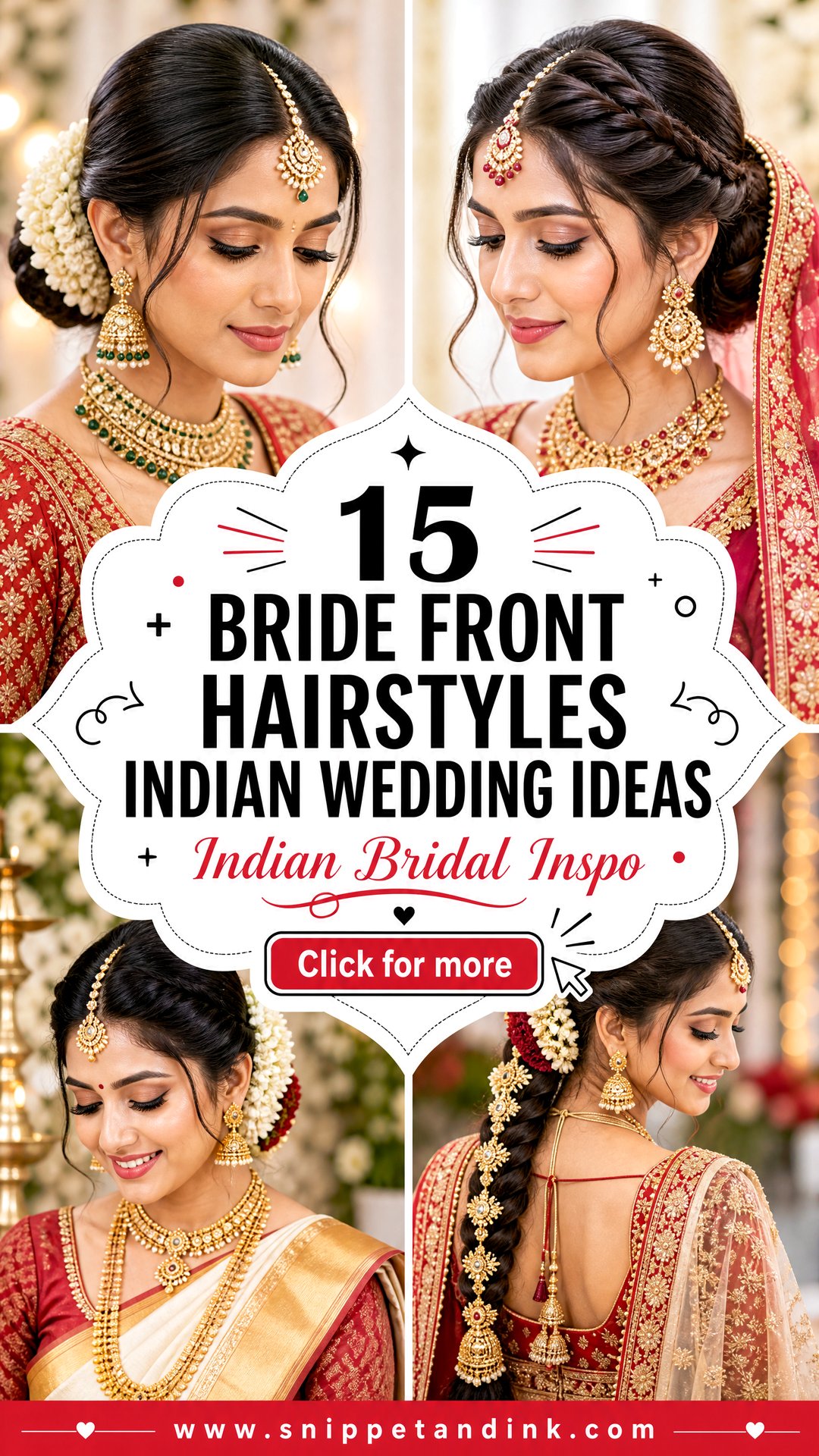 15 Bride Front Hairstyles Indian Wedding Looks to Inspire - 15 Bride Front Hairstyles Indian Wedding Looks to Inspire