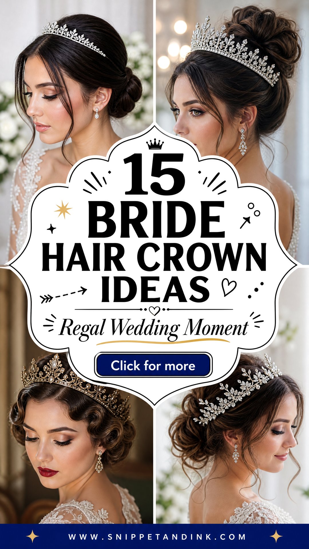 15 Bride Hair Crown Ideas for a Regal Wedding Day Moment - 15 Bride Hair Crown Ideas for a Regal Wedding Day Moment