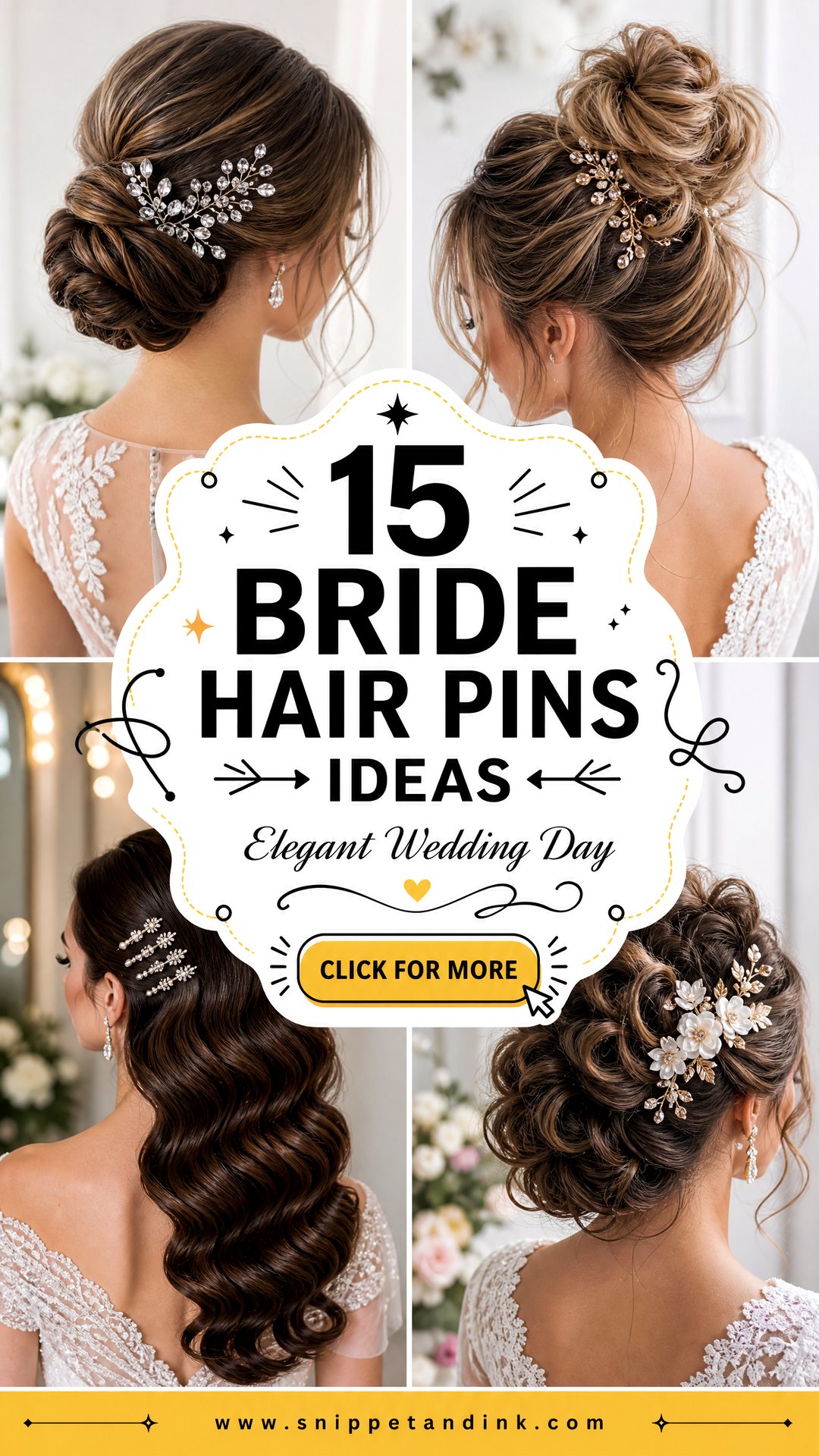 15 Bride Hair Pins for an Elegant Wedding Day Look Youll Love - 15 Bride Hair Pins for an Elegant Wedding Day Look You’ll Love