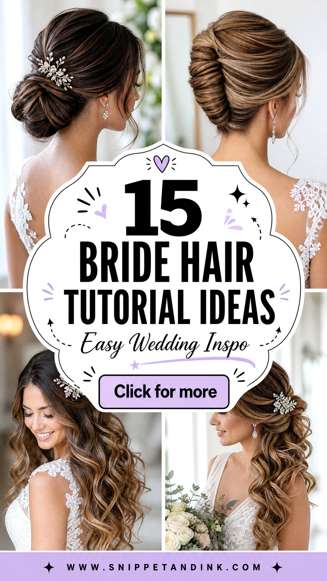 15 Bride Hair Tutorial Ideas for Easy Wedding Inspiration - 15 Bride Hair Tutorial Ideas for Easy Wedding Inspiration