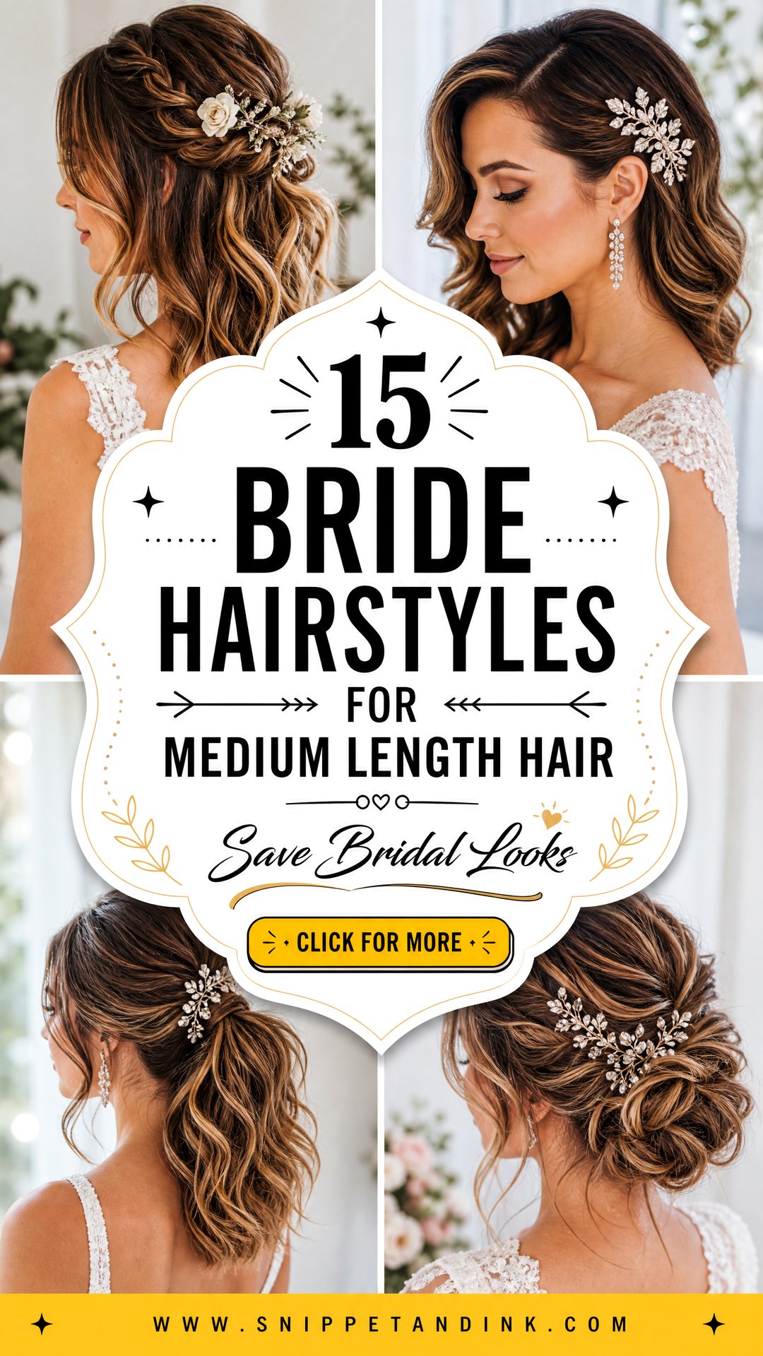 15 Bride Hairstyles for Medium Length Hair to Save Now - 15 Bride Hairstyles for Medium Length Hair to Save Now