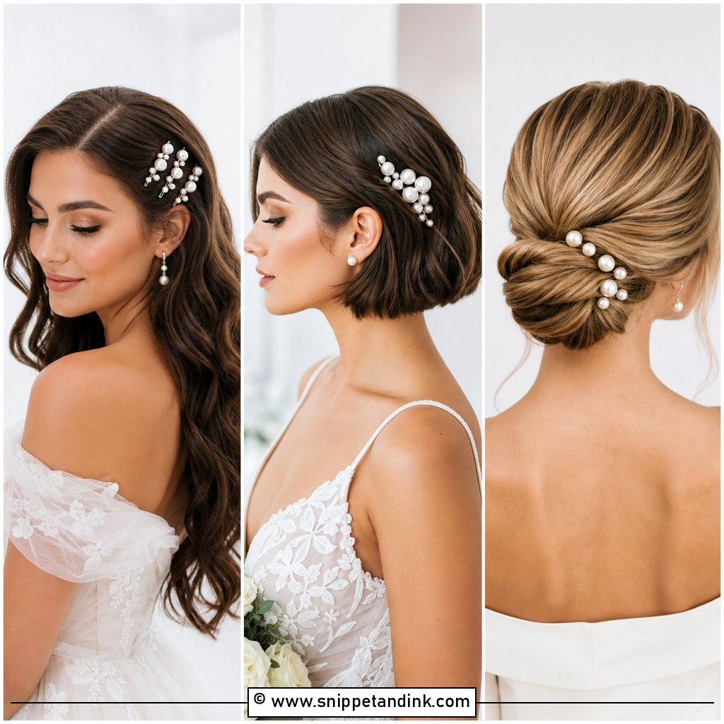 15 Bride Hairstyles with Pearls for Luxe Wedding Romance