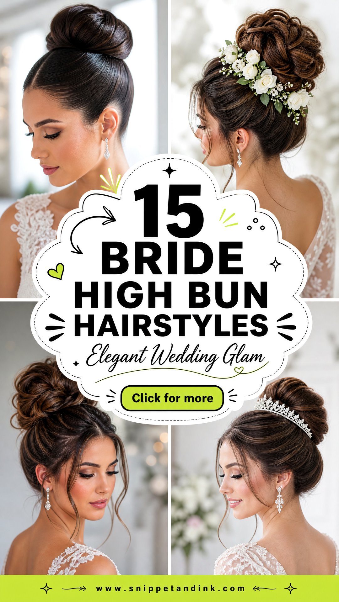 15 Bride High Bun Hairstyles for Elegant Wedding Glam - 15 Bride High Bun Hairstyles for Elegant Wedding Glam