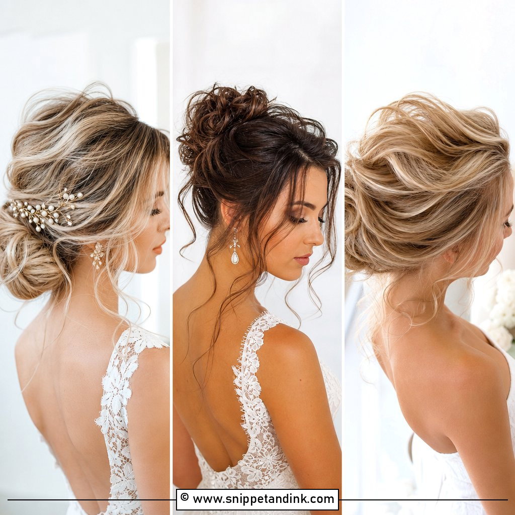 15 Bride Messy Updo Hairstyles for Effortless Elegance