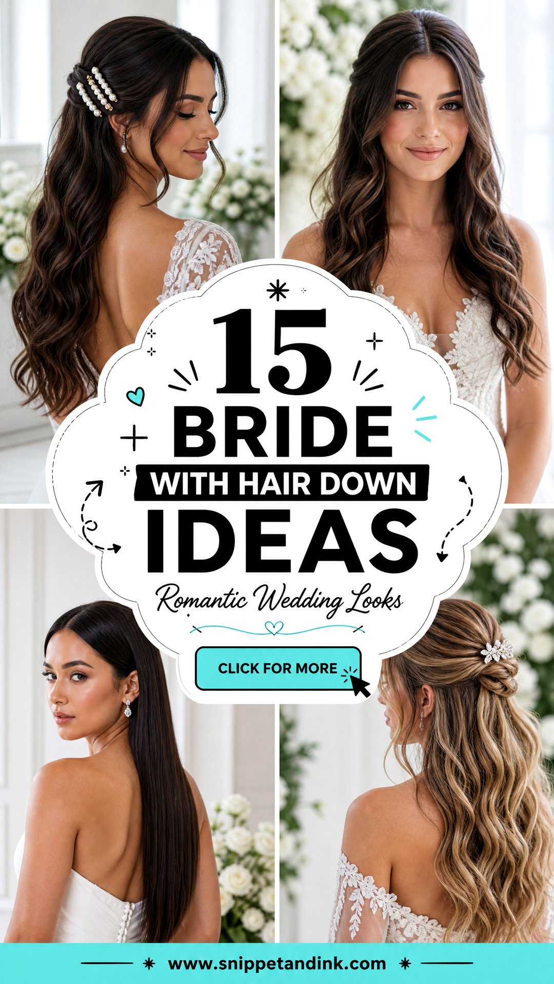 15 Bride with Hair Down Ideas for Romantic Wedding Looks - 15 Bride with Hair Down Ideas for Romantic Wedding Looks