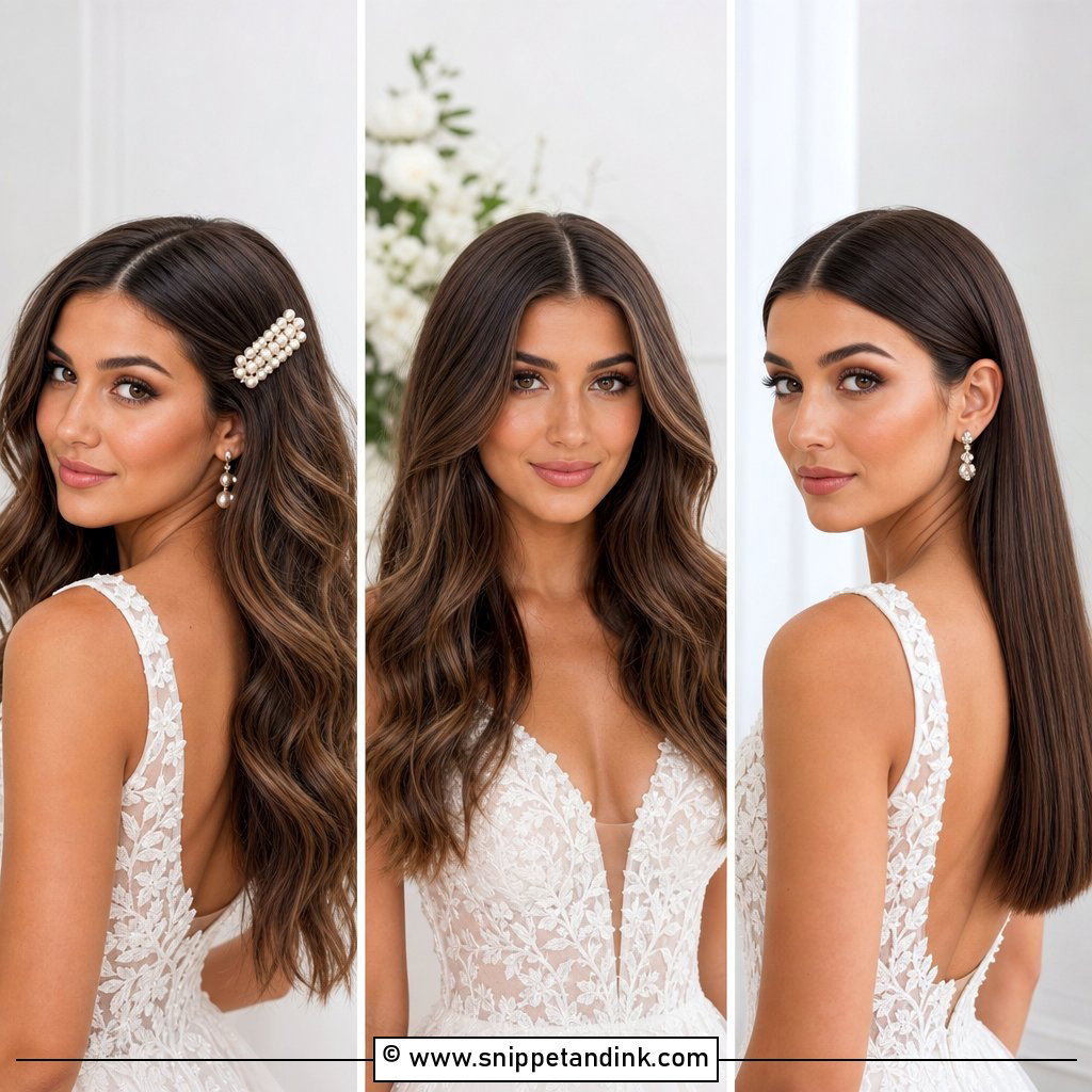 15 Bride with Hair Down Ideas for Romantic Wedding Looks
