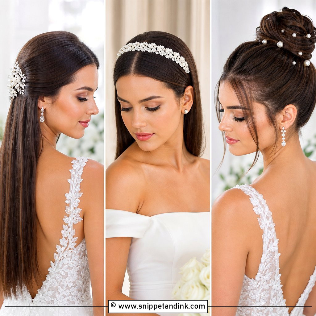 15 Bride with Straight Hair Ideas for Sleek Wedding Beauty