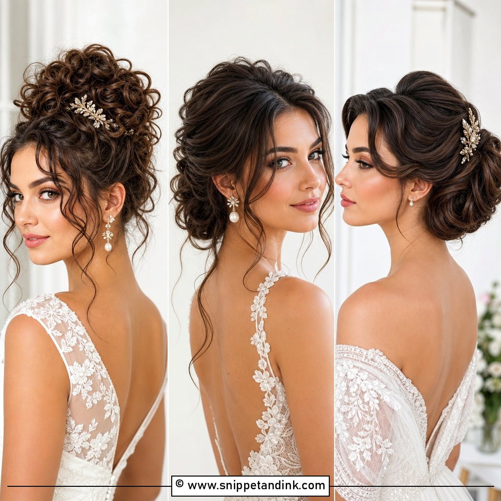 15 Brunette Bridal Hair Updo Ideas for Polished Brides
