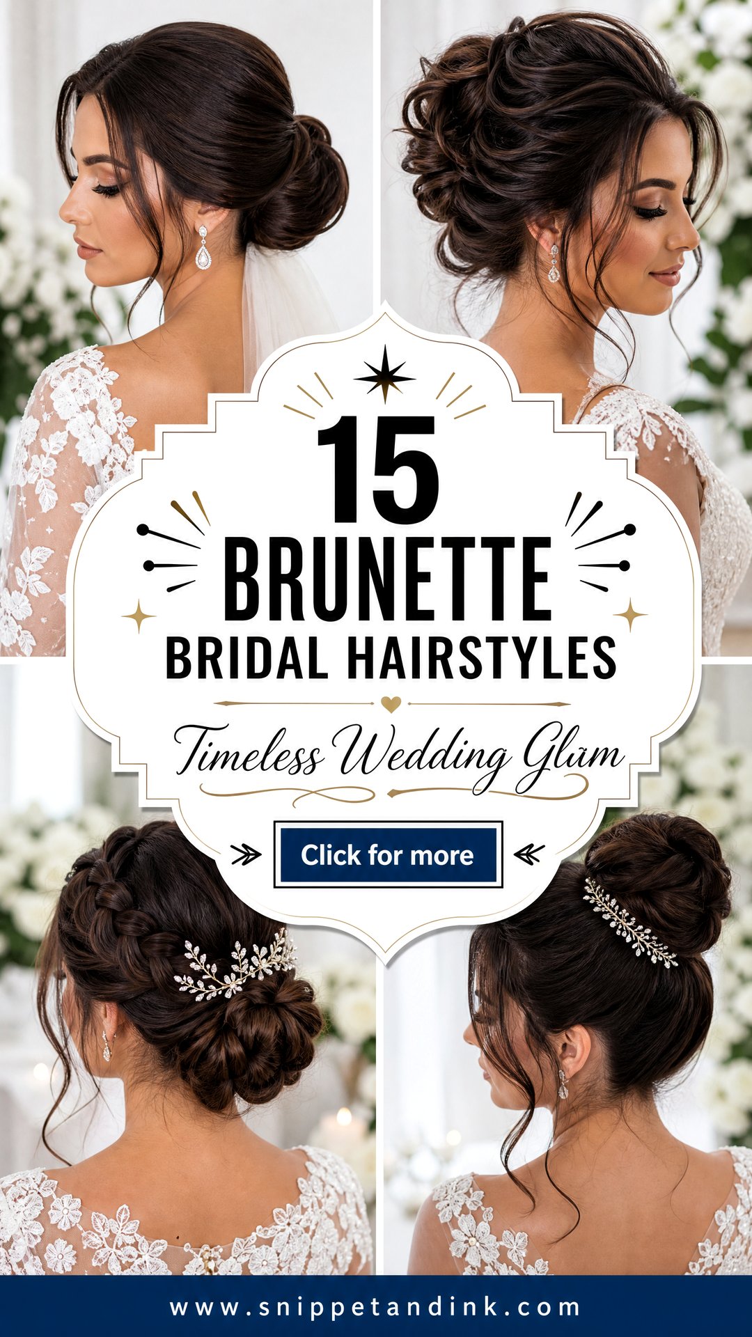 15 Brunette Bridal Hairstyles for Timeless Wedding Glam - 15 Brunette Bridal Hairstyles for Timeless Wedding Glam