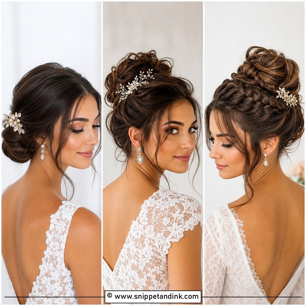 15 Brunette Bridal Hairstyles for Timeless Wedding Glam