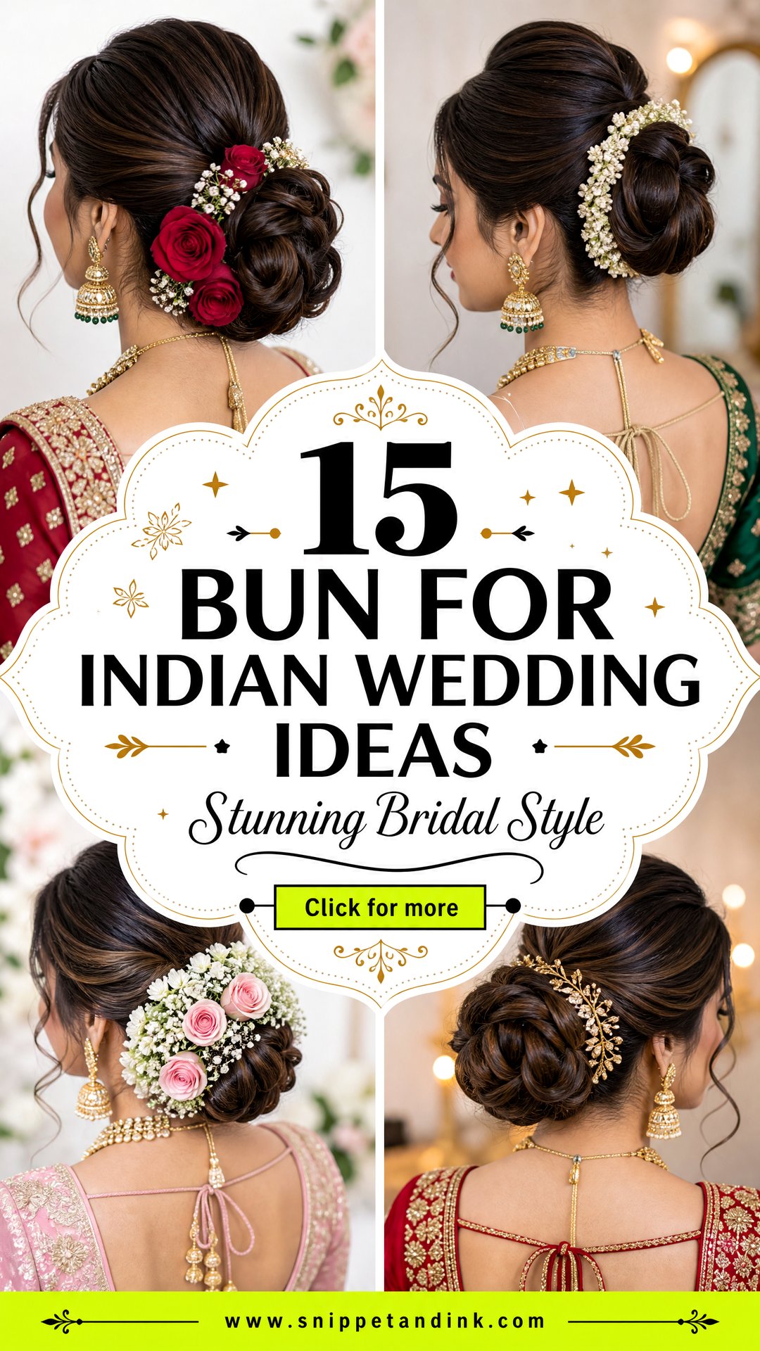 15 Bun for Indian Wedding Ideas for Stunning Bridal Style - 15 Bun for Indian Wedding Ideas for Stunning Bridal Style