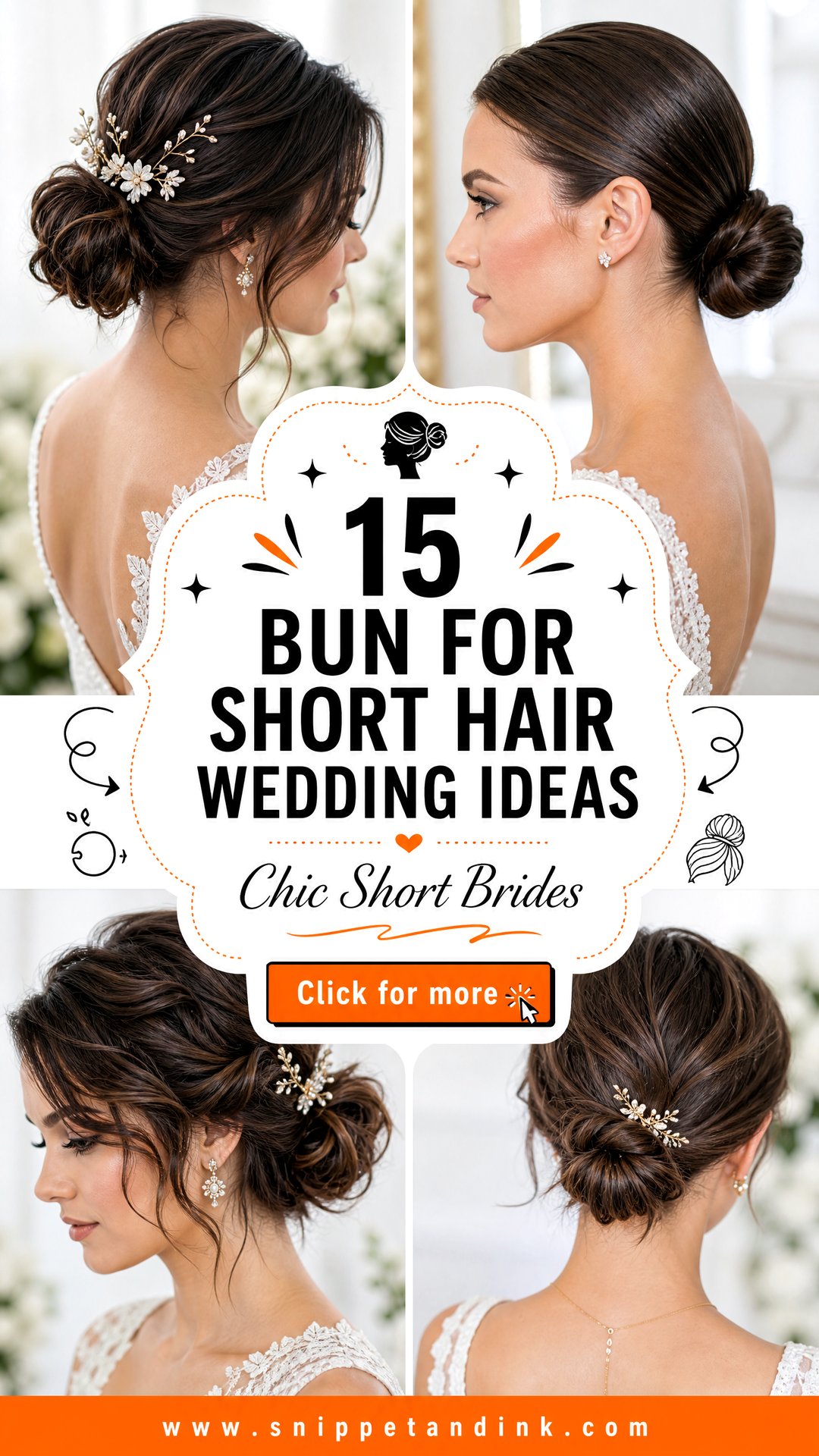 15 Bun for Short Hair Wedding Ideas for Chic Brides - 15 Bun for Short Hair Wedding Ideas for Chic Brides