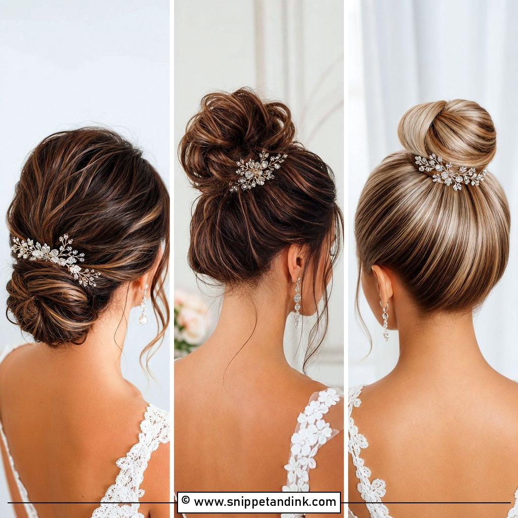 15 Buns Hairstyles Wedding Ideas for Elegant Bridal Looks