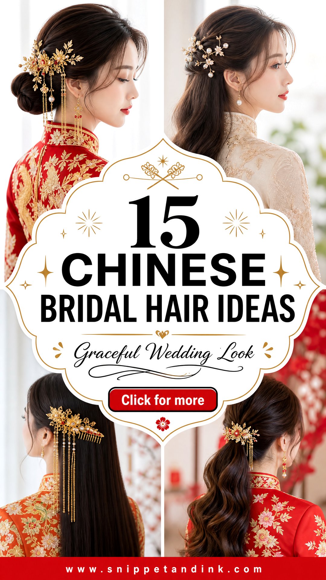 15 Chinese Bridal Hair Ideas for a Graceful Wedding Look - 15 Chinese Bridal Hair Ideas for a Graceful Wedding Look