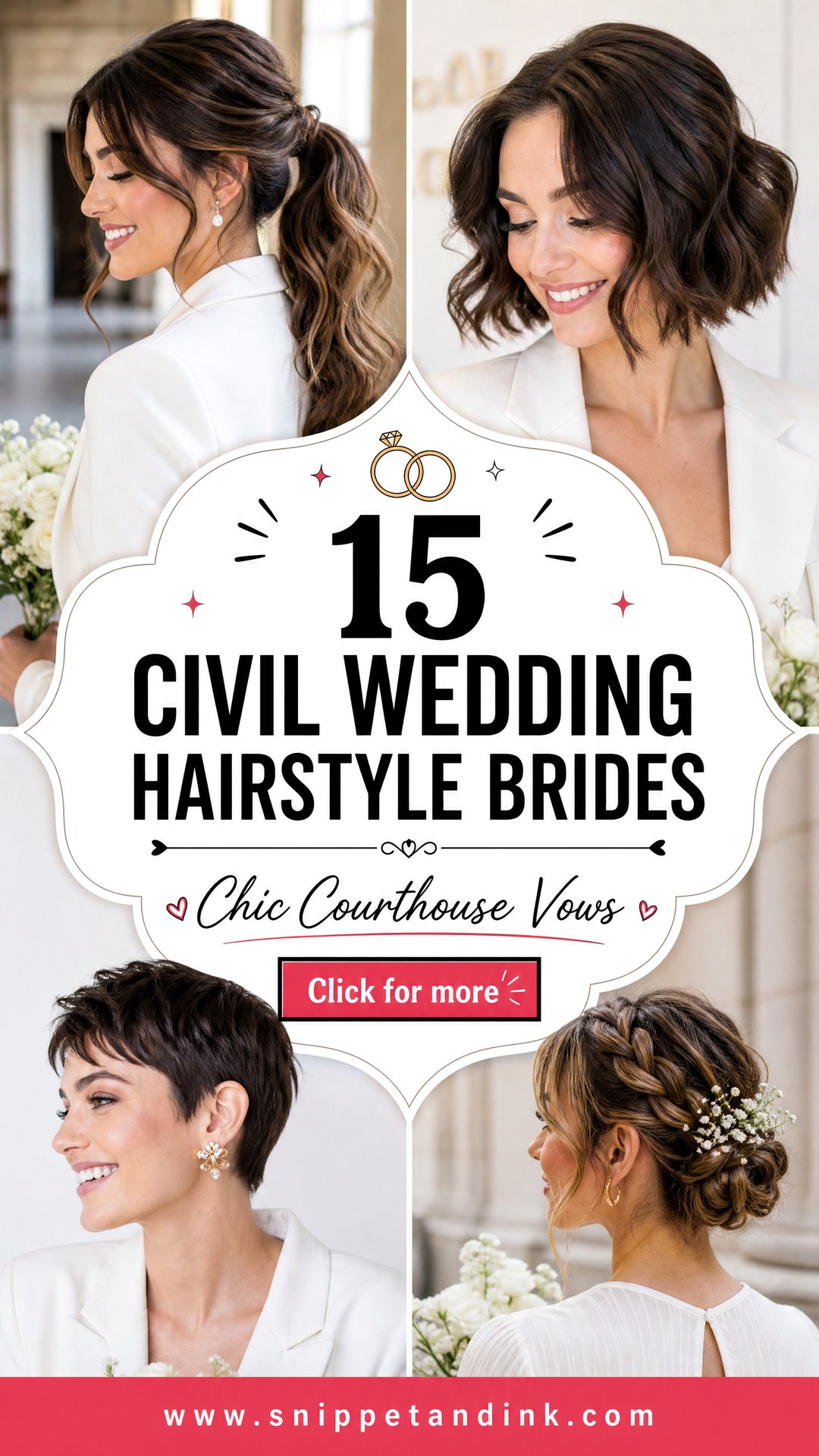 15 Civil Wedding Hairstyle Brides for Chic Courthouse Vows - 15 Civil Wedding Hairstyle Brides for Chic Courthouse Vows