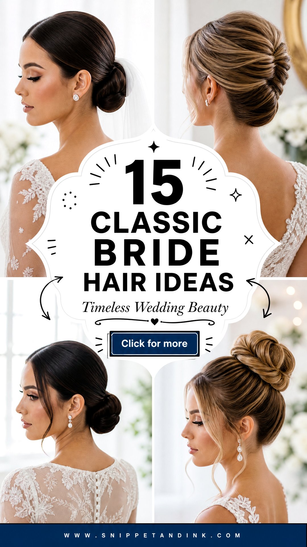 15 Classic Bride Hair Ideas for Timeless Wedding Beauty - 15 Classic Bride Hair Ideas for Timeless Wedding Beauty