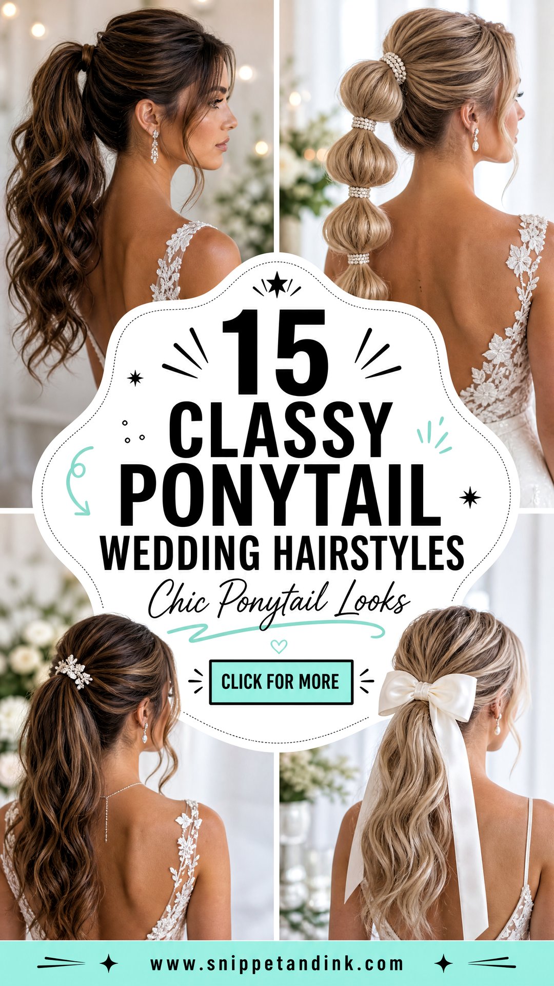 15 Classy Ponytail Wedding Hairstyles for Chic Brides - 15 Classy Ponytail Wedding Hairstyles for Chic Brides