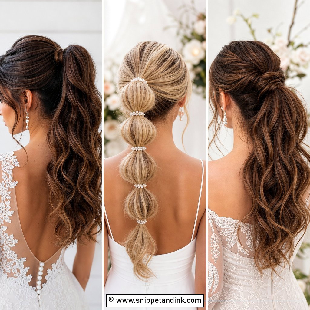 15 Classy Ponytail Wedding Hairstyles for Chic Brides