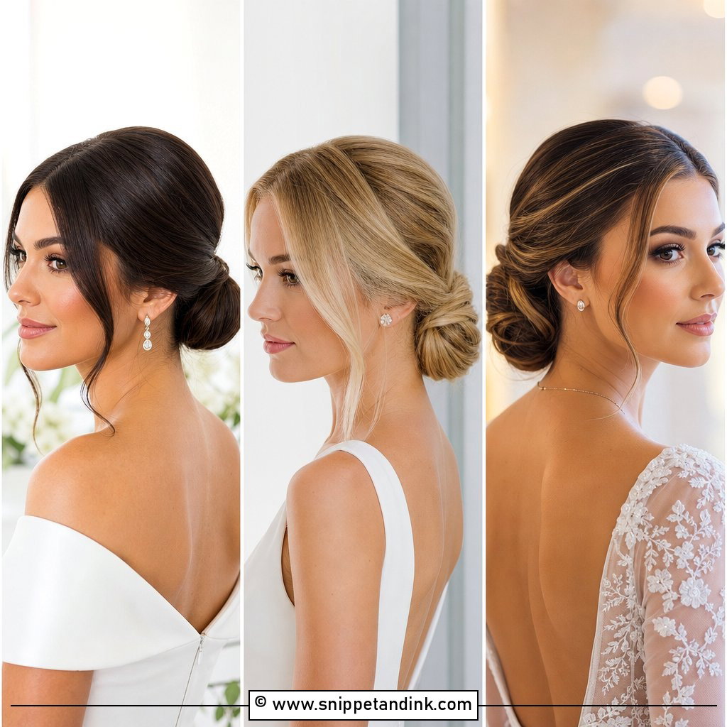 15 Clean Low Bun Wedding Hair Ideas for Chic Brides