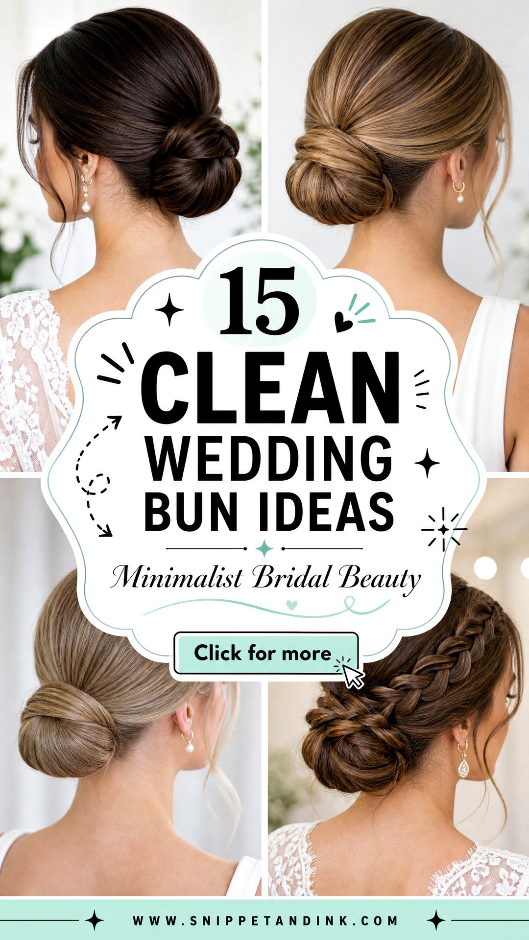 15 Clean Wedding Bun Ideas for Minimalist Brides - 15 Clean Wedding Bun Ideas for Minimalist Brides