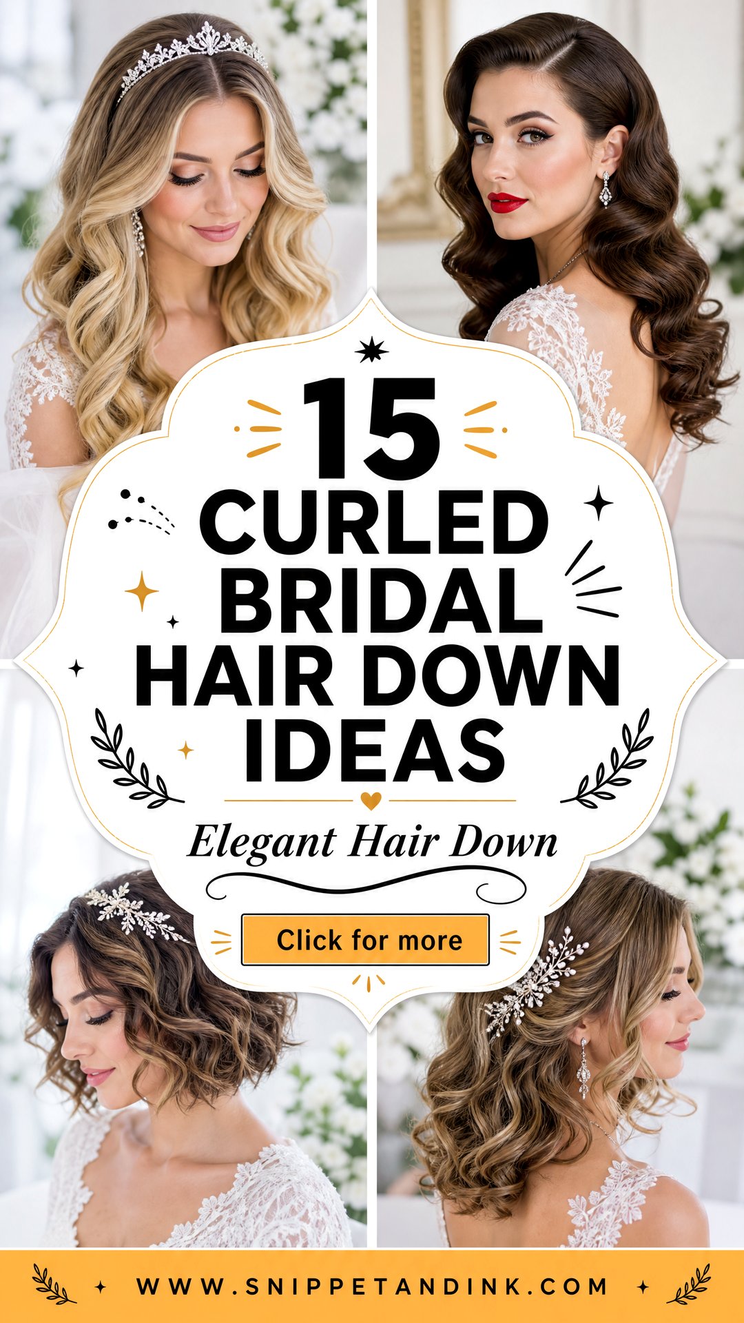 15 Curled Bridal Hair Down Ideas for Elegant Brides - 15 Curled Bridal Hair Down Ideas for Elegant Brides
