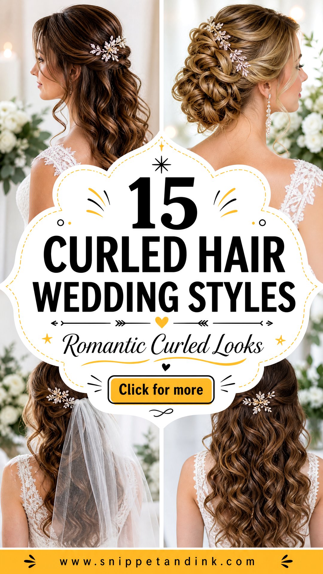 15 Curled Hair Wedding Styles for Romantic Looks - 15 Curled Hair Wedding Styles for Romantic Looks