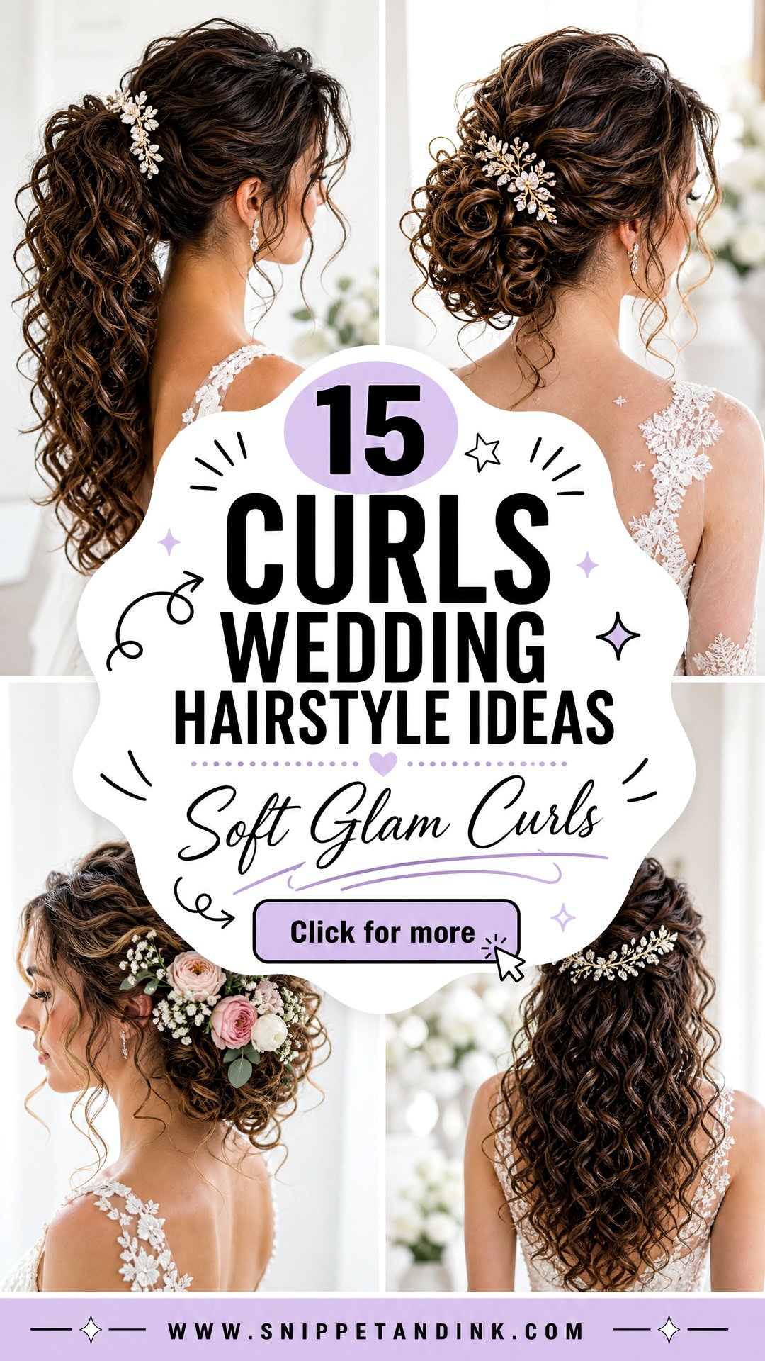 15 Curls Wedding Hairstyle Ideas for Soft Glam - 15 Curls Wedding Hairstyle Ideas for Soft Glam